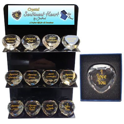 CRYSTAL SENTIMENT HEART BOXED DISPLAY