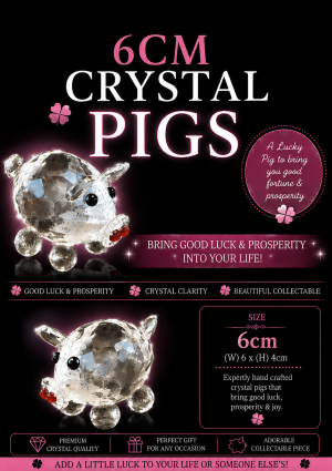 Crystal Lucky Pig 6cm