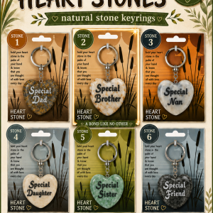 Marble Sentiment Heartstone Keyring Display