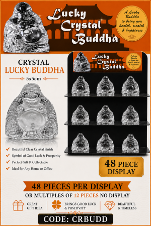 Crystal Lucky Buddha Display