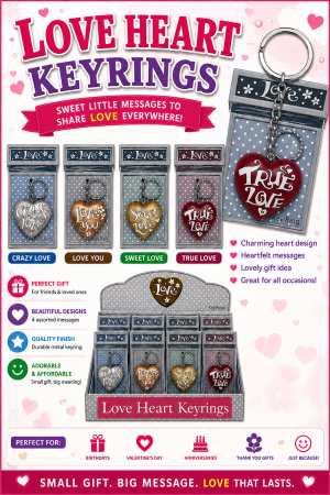 Resin Love Heart Keyring