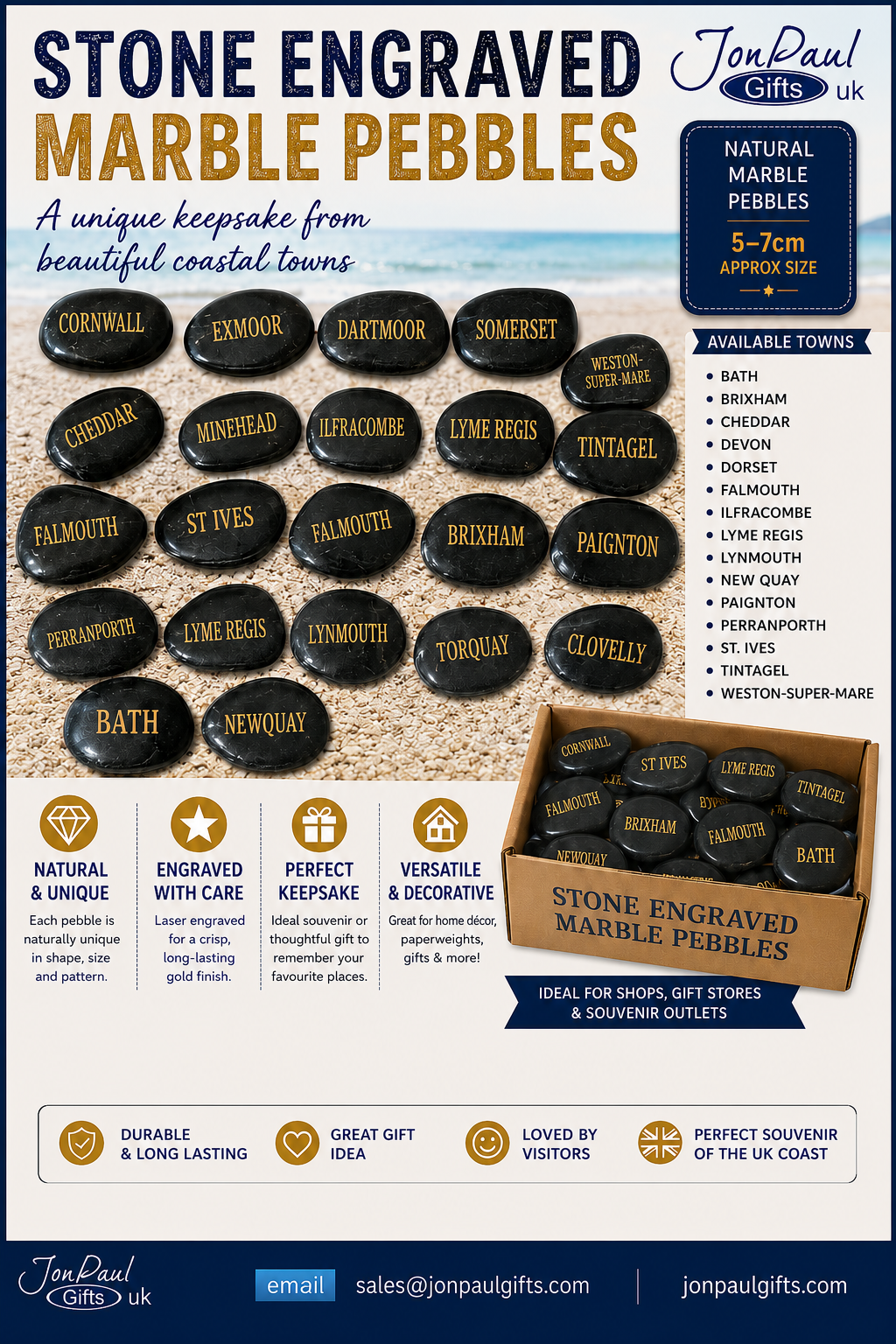 SOUTHWEST AREA UK Engraved Souvenir Pebbles