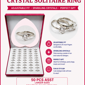 Crystal Solitaire Ring Large