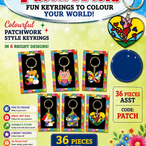 Patchwork Enamel Keyring Display