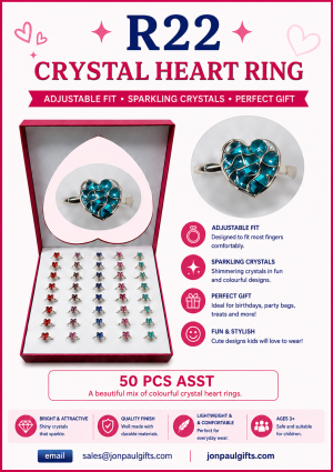 Crystal Heart Adjustable Ring