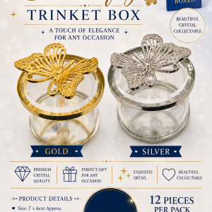 Crystal Butterfly GOLD Trinket Box