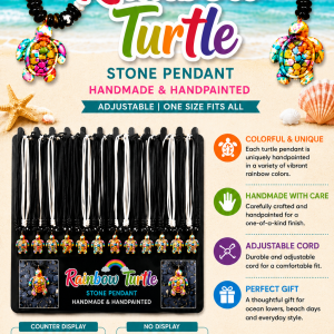 Handmade Multi-colour Glass Turtle Pendant Display