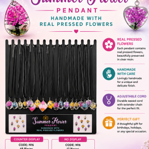 Handmade Real Pressed Flower Pendant Display