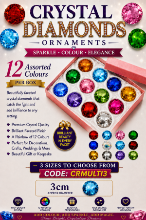 Crystal Diamond Shape Ornament 3cm