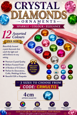 Crystal Diamond Shape Ornament 4cm