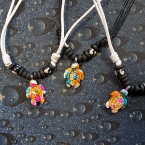 Handmade Multi-colour Glass Turtle Pendant Top Up