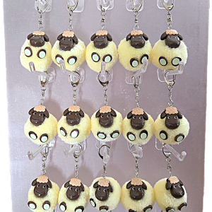 Pom Pom Sheep Keyrings with Display