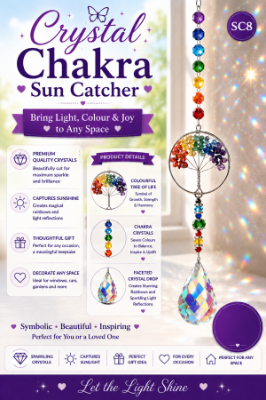 Crystal & Gemstone Suncatcher Tree of Life