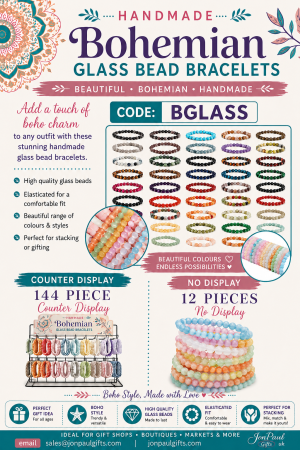 Bohemian Glass Bracelet Display