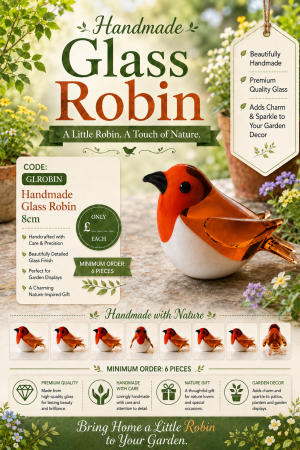 Handmade Glass Robin