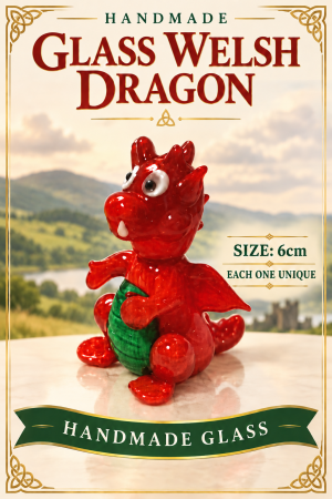Welsh Dragon Handmade Glass Figure